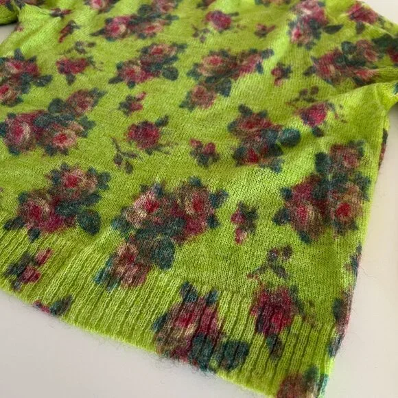 NWT J.Crew Brushed wool blend crewneck sweater / lemon rose garden - Picture 10 of 10